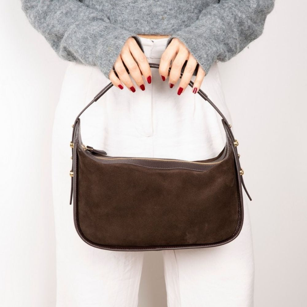 Handmade Suede Leather Women's Shoulder Bag