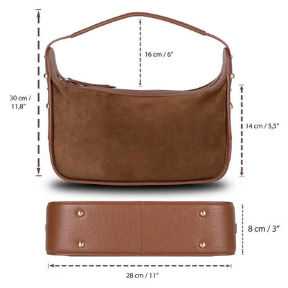 Handmade Suede Leather Women's Shoulder Bag