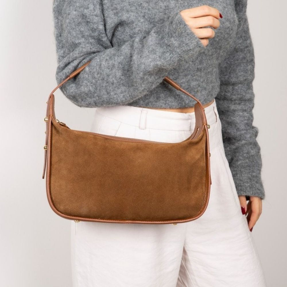 Handmade Suede Leather Women's Shoulder Bag