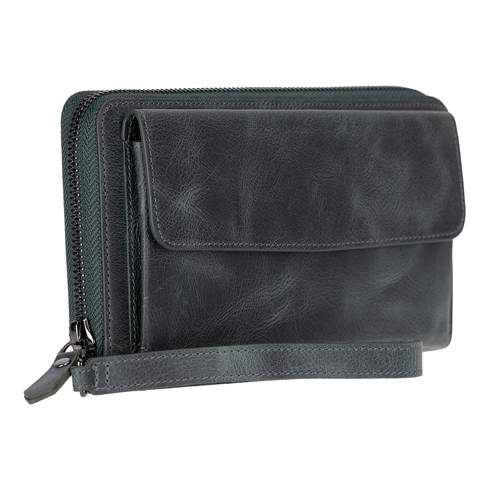 Heritage Unisex Leather Wallet & Phone Bag with Wrist Strap