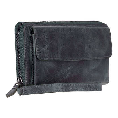 Heritage Unisex Leather Wallet & Phone Bag with Wrist Strap