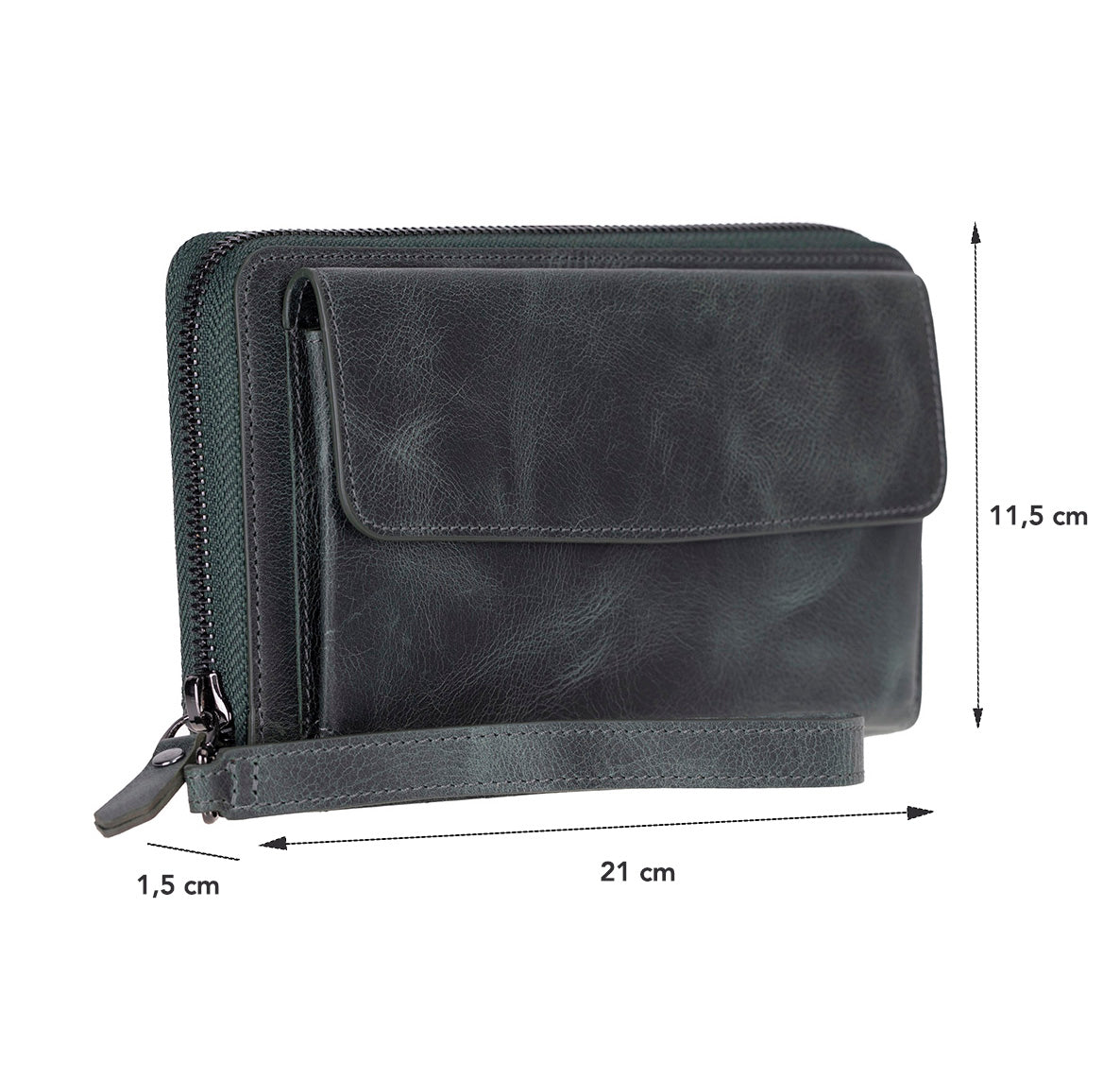 Heritage Unisex Leather Wallet & Phone Bag with Wrist Strap