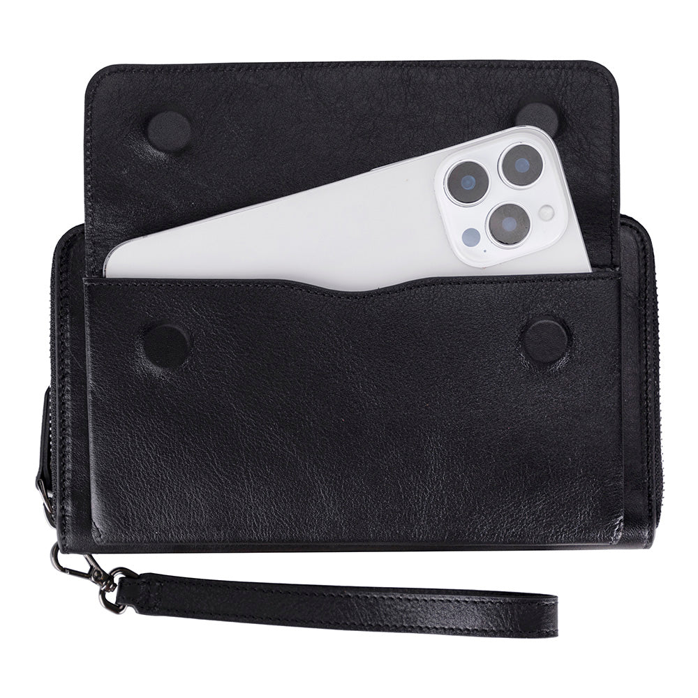 Heritage Unisex Leather Wallet & Phone Bag with Wrist Strap