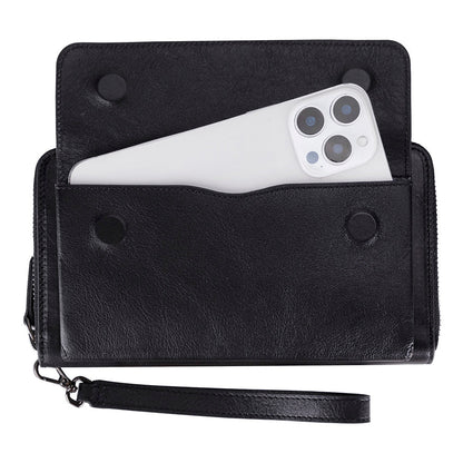 Heritage Unisex Leather Wallet & Phone Bag with Wrist Strap