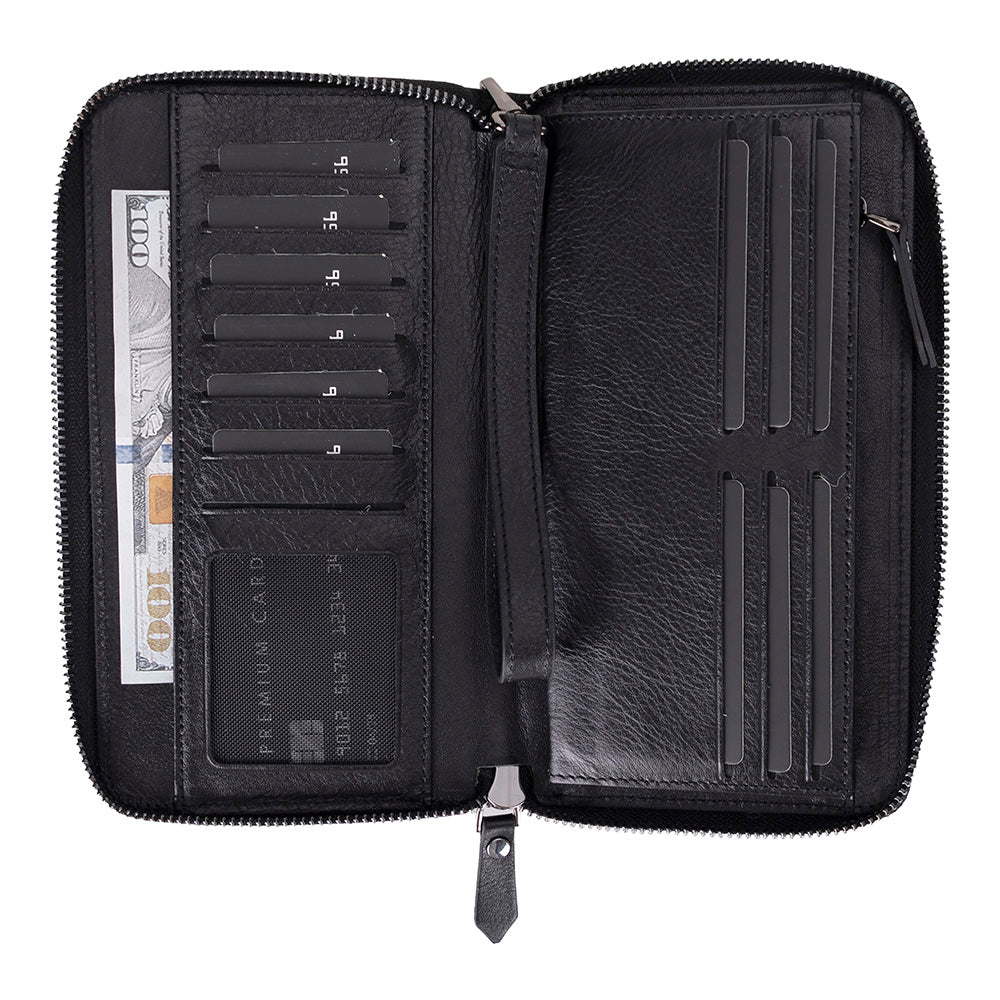 Heritage Unisex Leather Wallet & Phone Bag with Wrist Strap