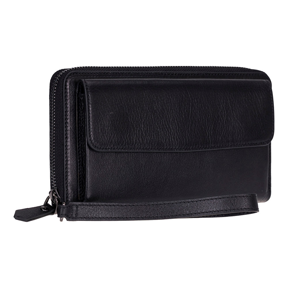 Heritage Unisex Leather Wallet & Phone Bag with Wrist Strap