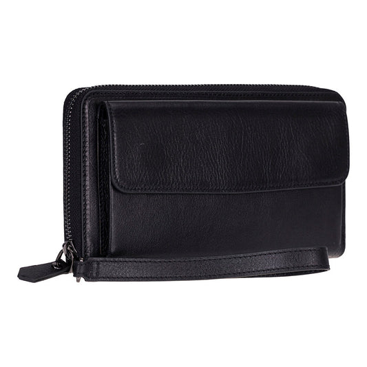 Heritage Unisex Leather Wallet & Phone Bag with Wrist Strap
