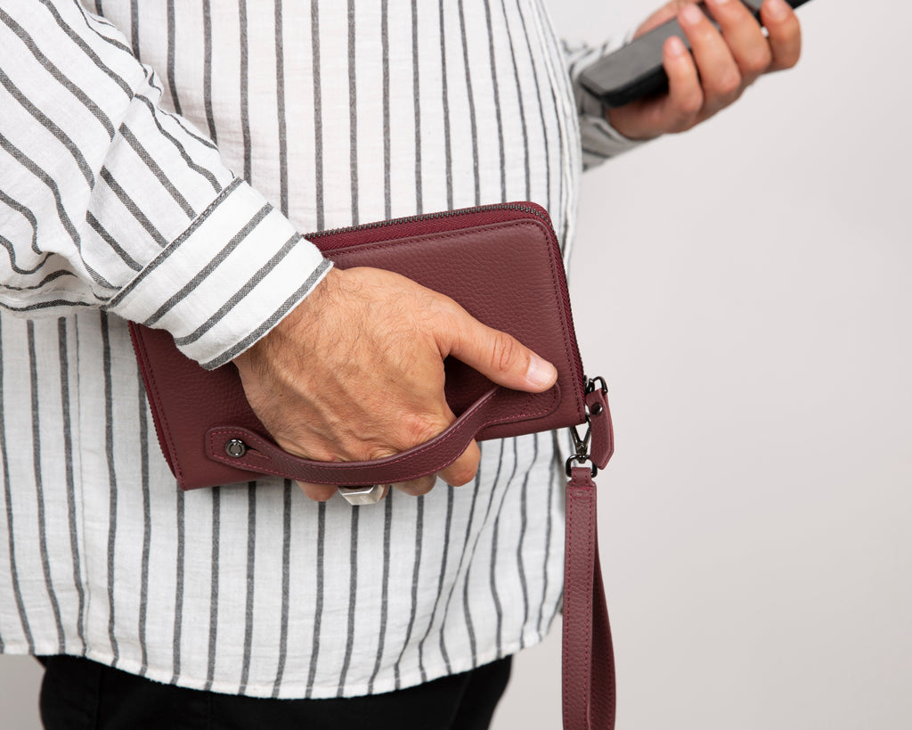 Heritage Unisex Leather Wallet & Phone Bag with Wrist Strap