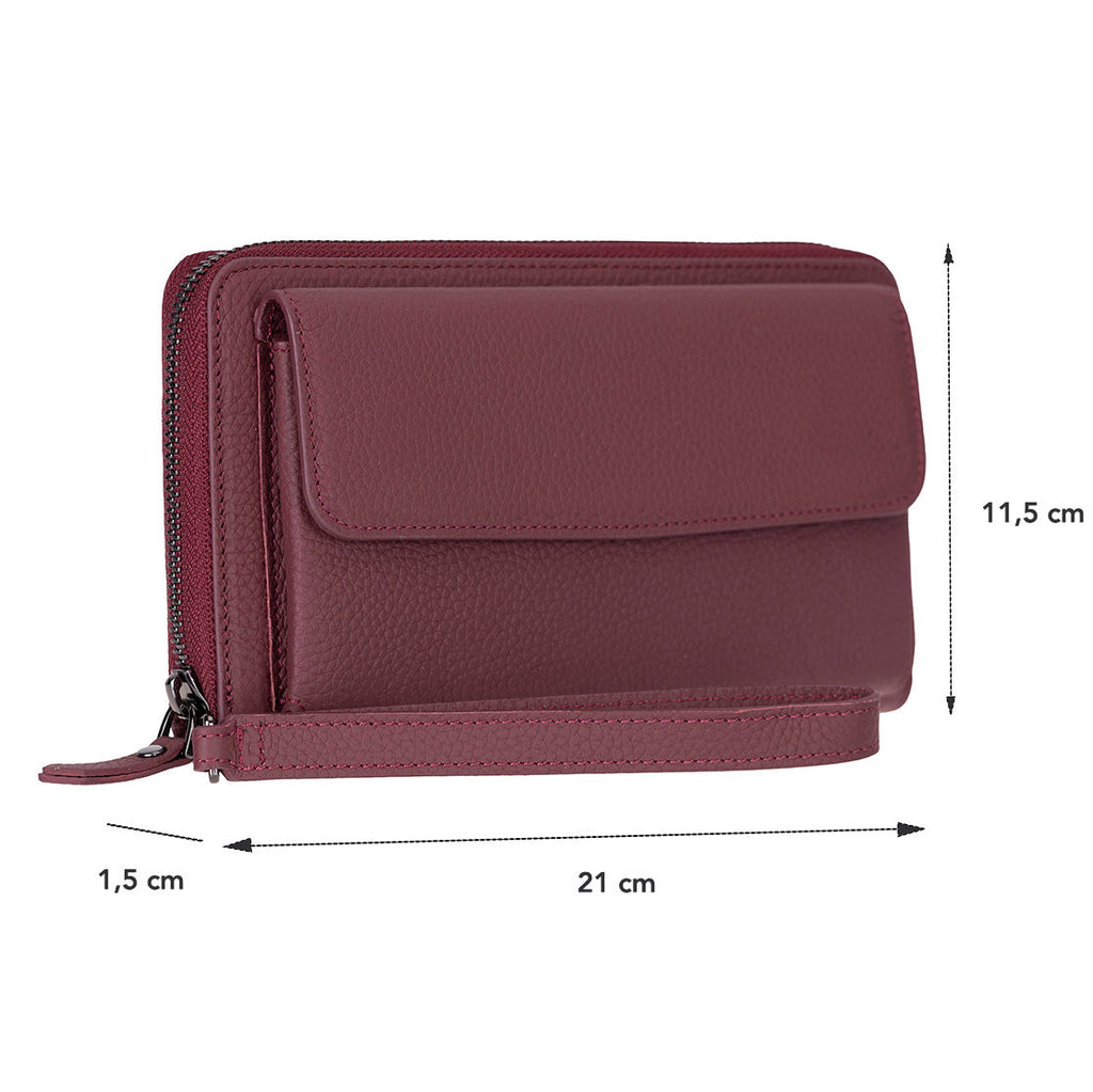Heritage Unisex Leather Wallet & Phone Bag with Wrist Strap