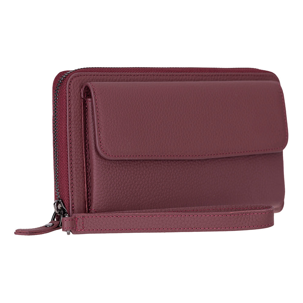 Heritage Unisex Leather Wallet & Phone Bag with Wrist Strap