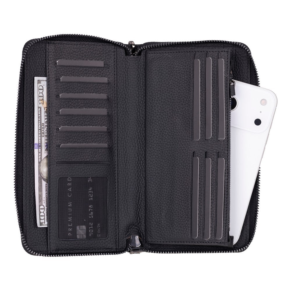 Heritage Unisex Leather Wallet & Phone Bag with Wrist Strap