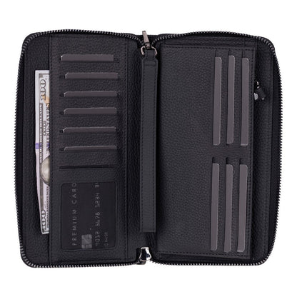 Heritage Unisex Leather Wallet & Phone Bag with Wrist Strap