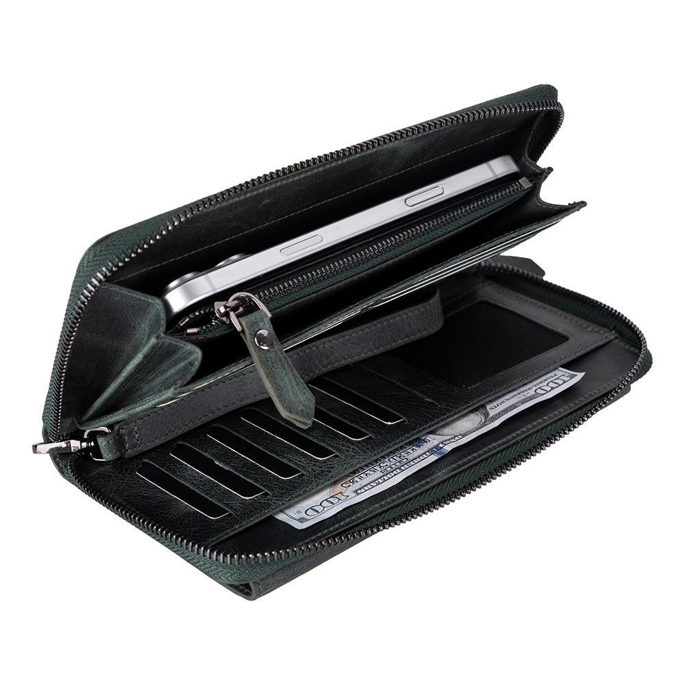 Heritage Unisex Leather Wallet & Phone Bag with Wrist Strap