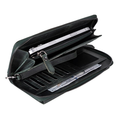 Heritage Unisex Leather Wallet & Phone Bag with Wrist Strap