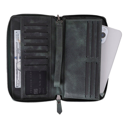 Heritage Unisex Leather Wallet & Phone Bag with Wrist Strap