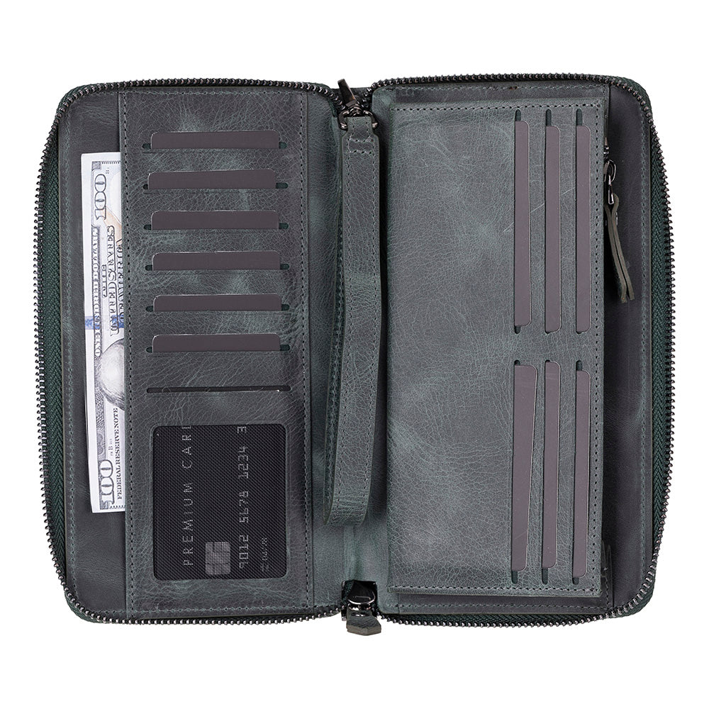 Heritage Unisex Leather Wallet & Phone Bag with Wrist Strap