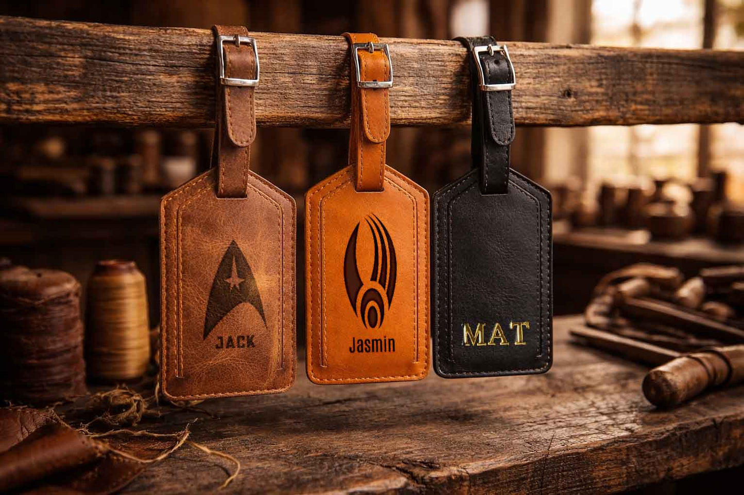 Leather Airtag Luggage Tag