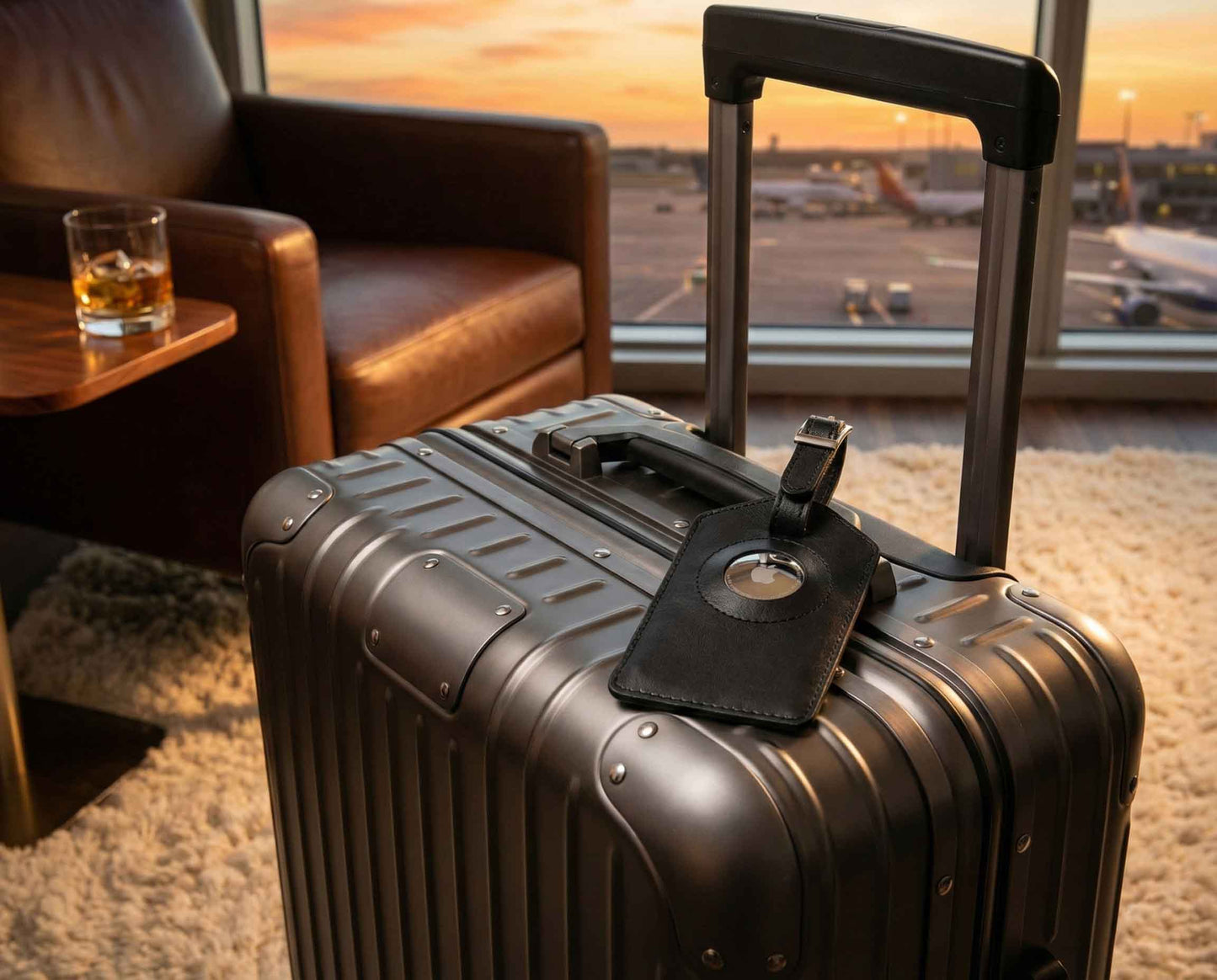 Leather Airtag Luggage Tag
