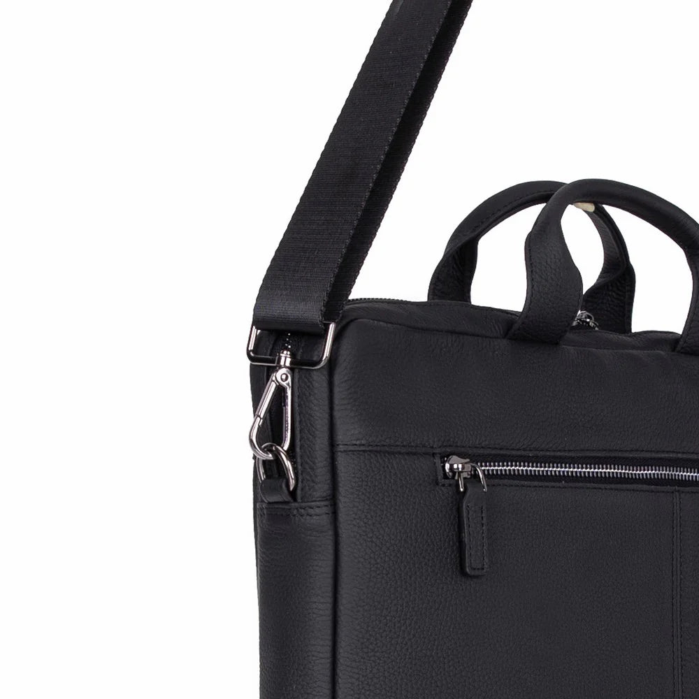 Leather Business Briefcase / 13" Laptop Case with Suitcase Sleeve