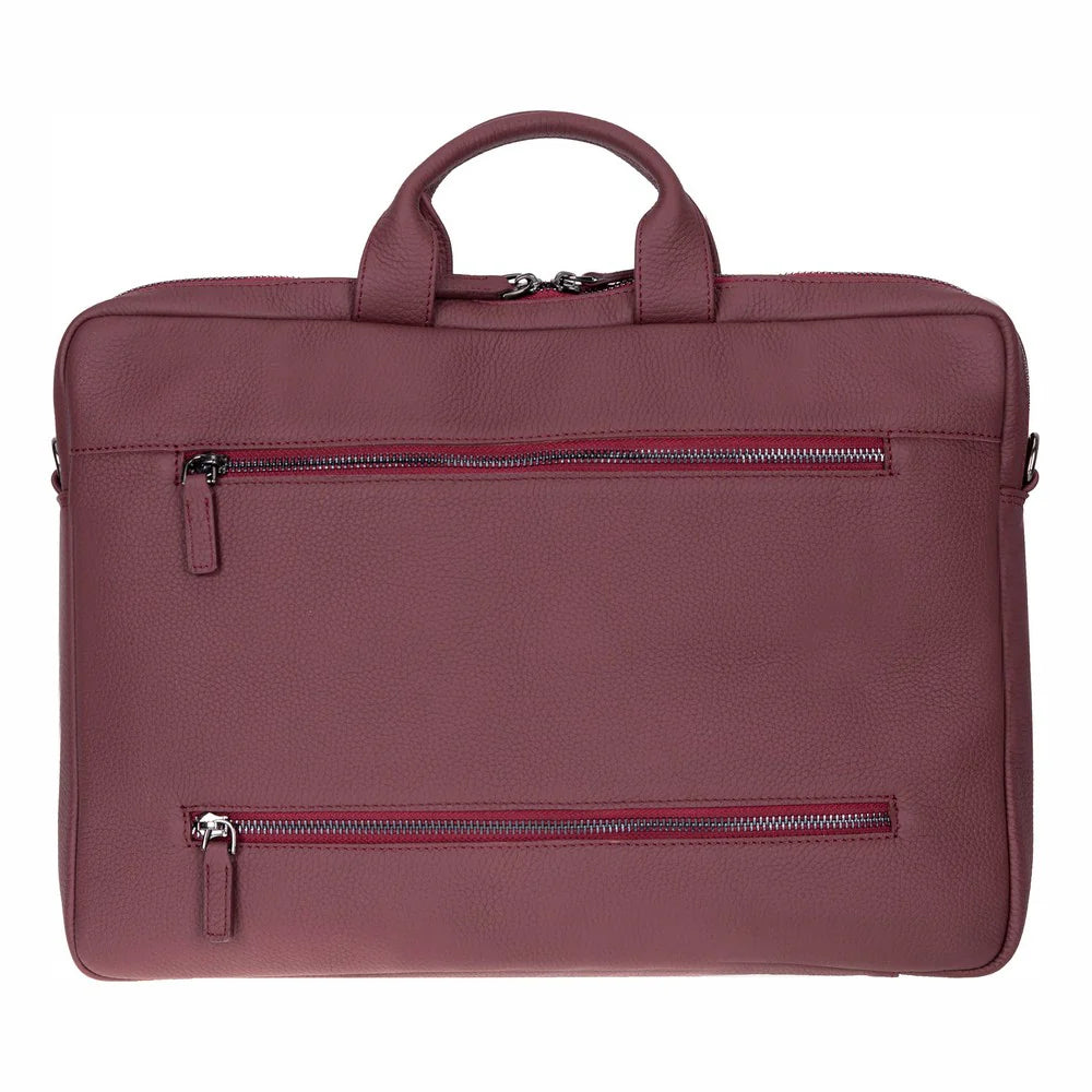 Leather Business Briefcase / 13" Laptop Case with Suitcase Sleeve