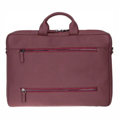 Leather Business Briefcase / 13" Laptop Case with Suitcase Sleeve