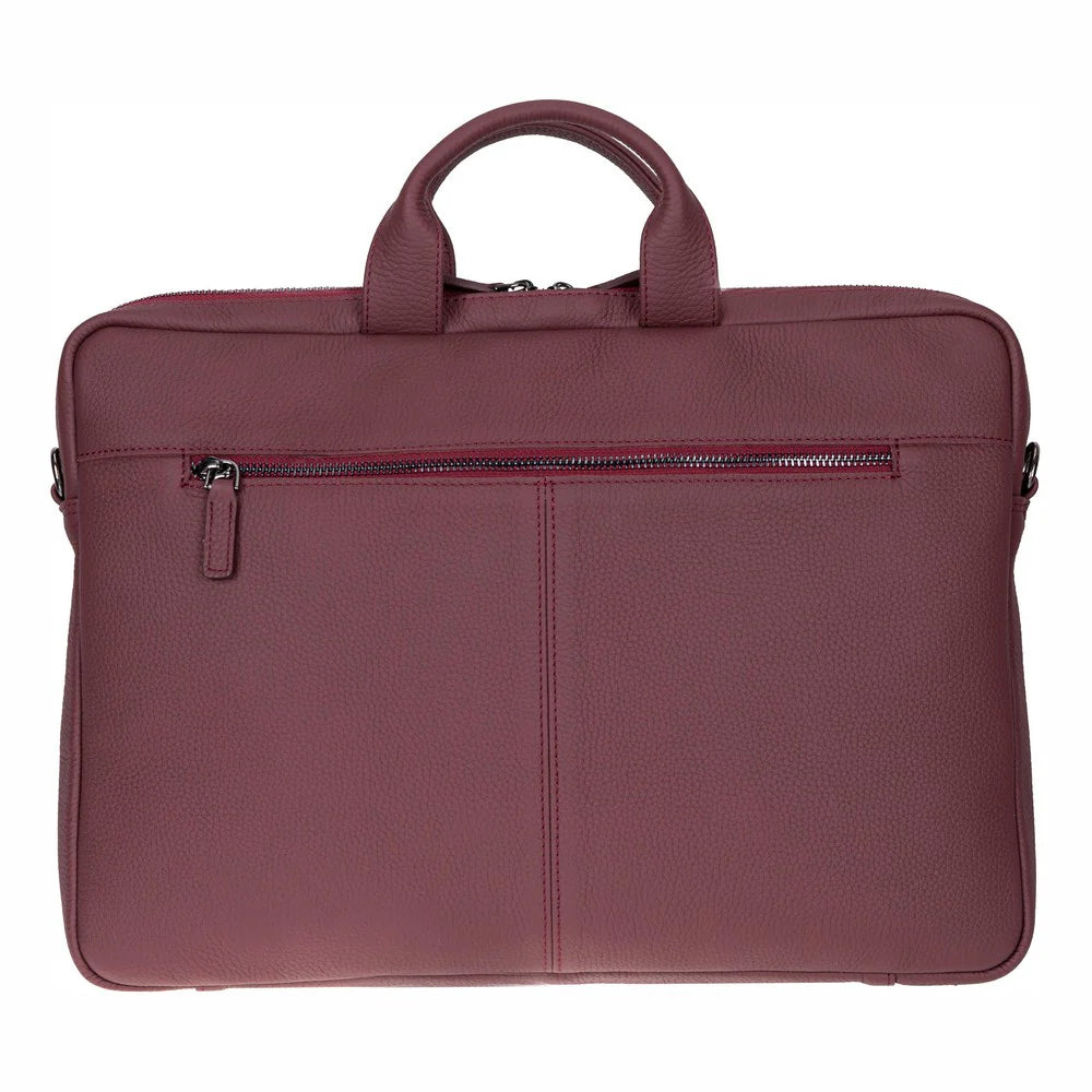 Leather Business Briefcase / 13" Laptop Case with Suitcase Sleeve
