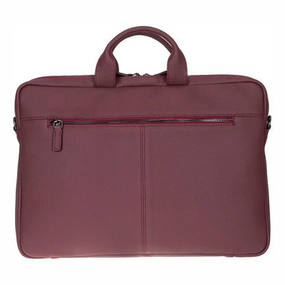 Leather Business Briefcase / 13" Laptop Case with Suitcase Sleeve