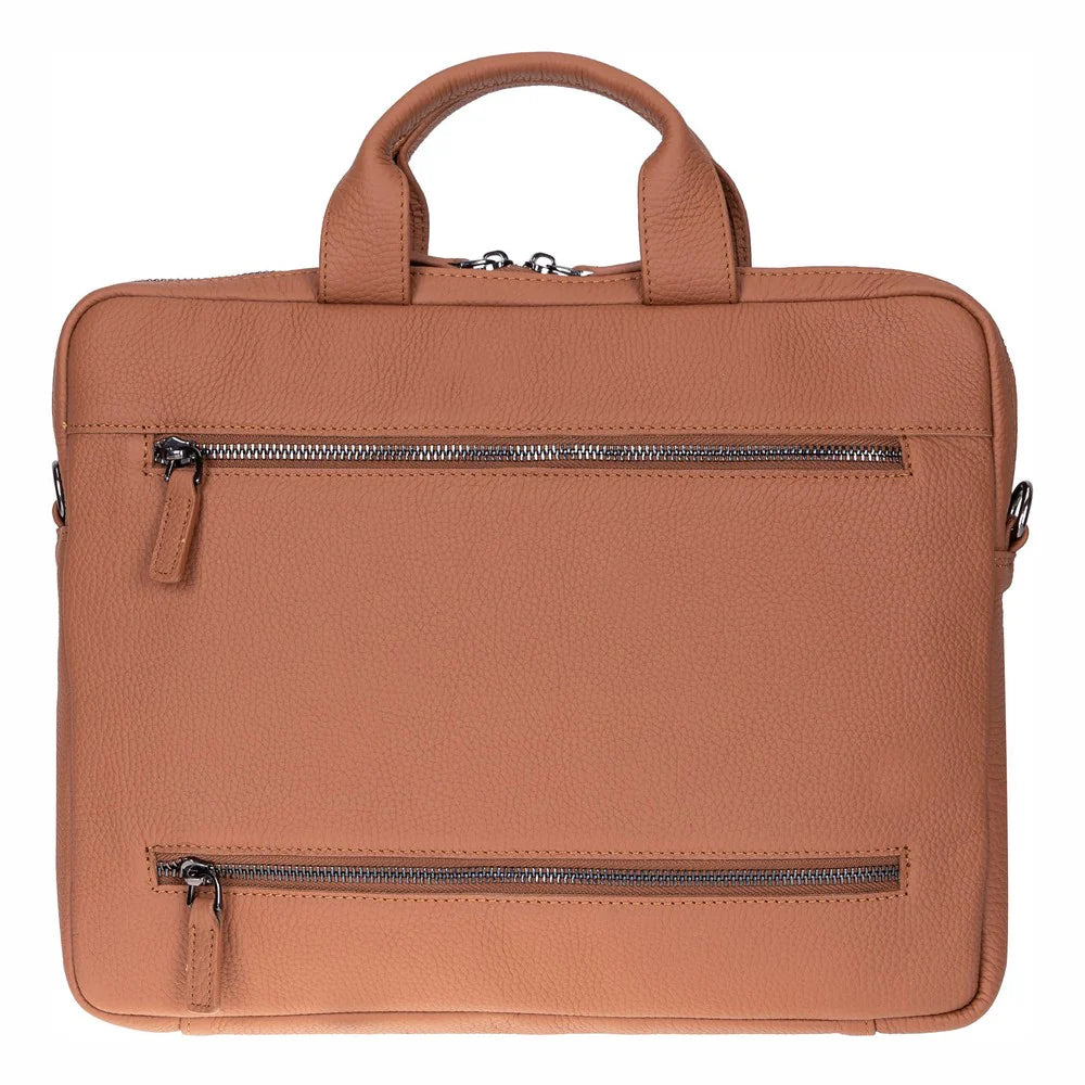 Leather Business Briefcase / 13" Laptop Case with Suitcase Sleeve
