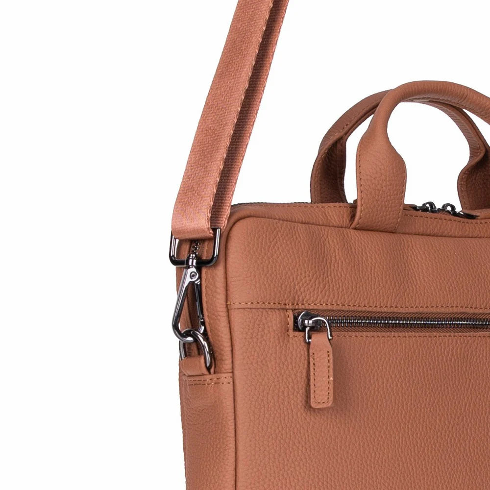 Leather Business Briefcase / 13" Laptop Case with Suitcase Sleeve