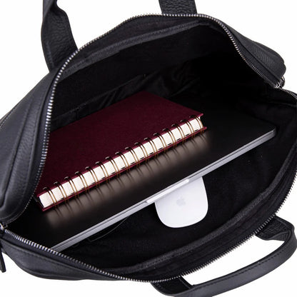 Leather Business Briefcase / 16" Laptop Case with Suitcase Sleeve