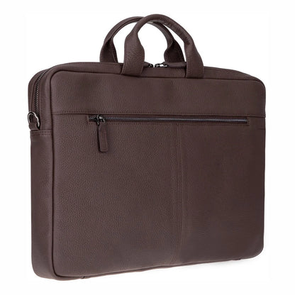 Leather Business Briefcase / 16" Laptop Case with Suitcase Sleeve