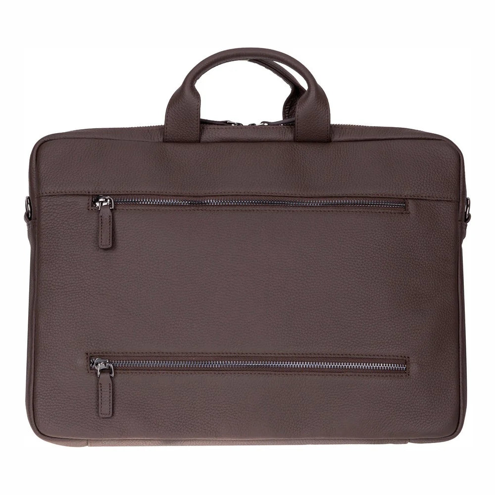 Leather Business Briefcase / 16" Laptop Case with Suitcase Sleeve