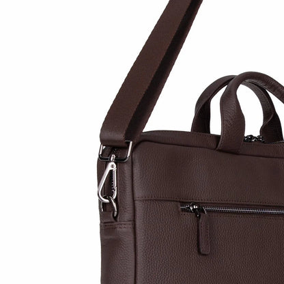 Leather Business Briefcase / 16" Laptop Case with Suitcase Sleeve