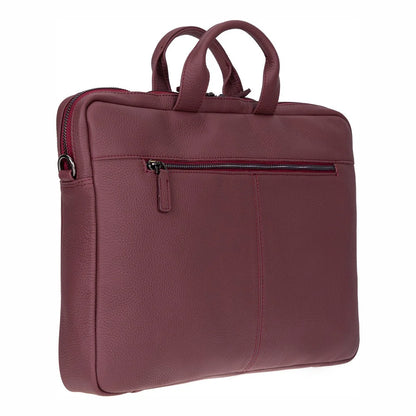 Leather Business Briefcase / 16" Laptop Case with Suitcase Sleeve