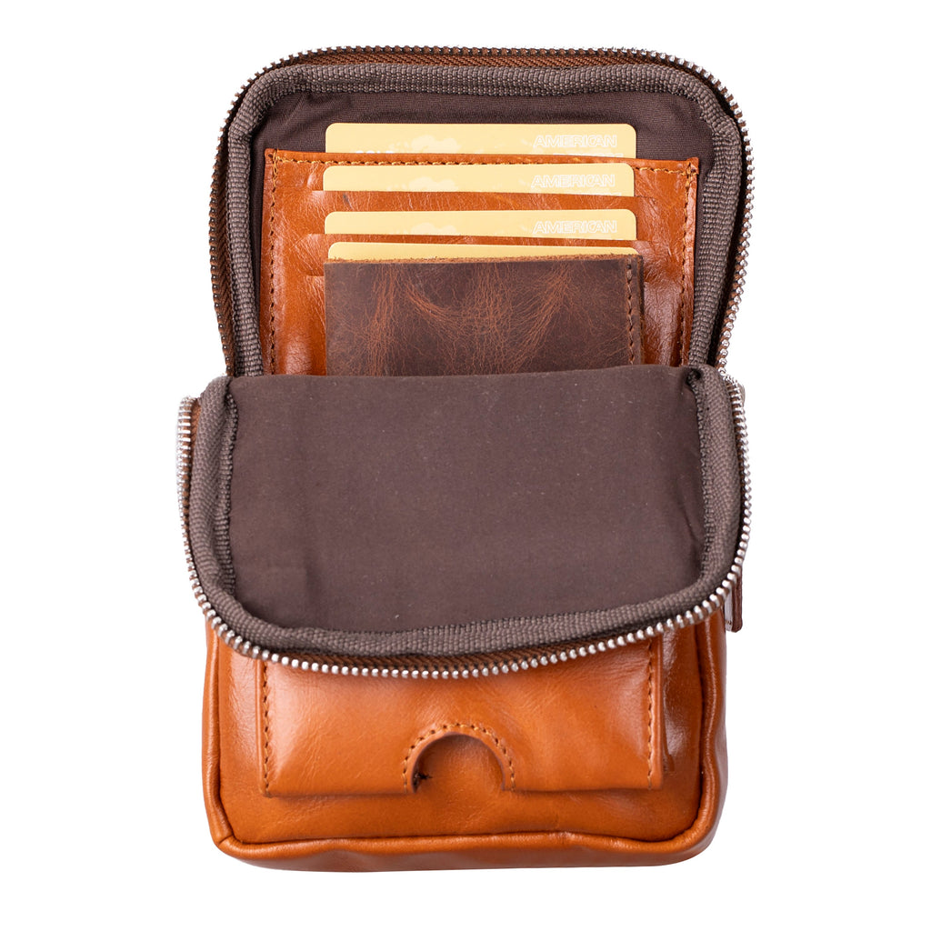 Leather Crossbody Bag - Smart Travel Phone & Wallet Organizer