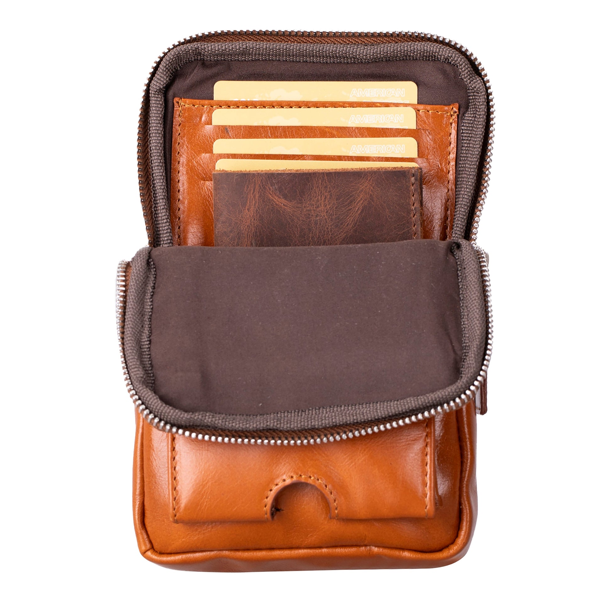 Leather Crossbody Bag - Smart Travel Phone & Wallet Organizer