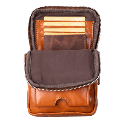 Leather Crossbody Bag - Smart Travel Phone & Wallet Organizer