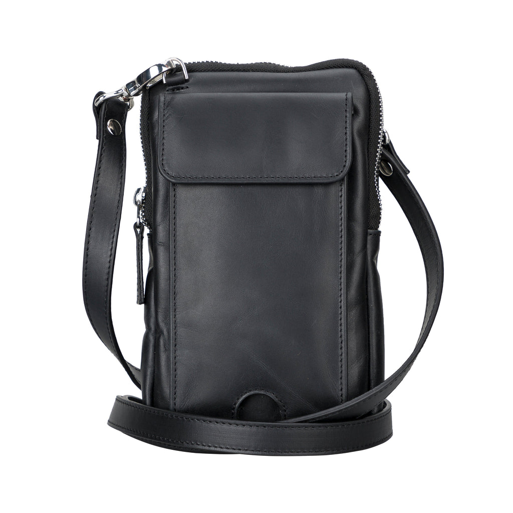 Leather Crossbody Bag - Smart Travel Phone & Wallet Organizer
