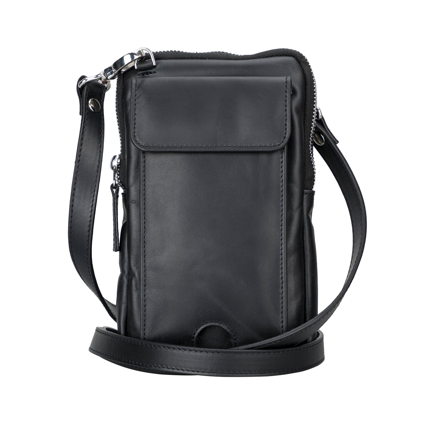 Leather Crossbody Bag - Smart Travel Phone & Wallet Organizer