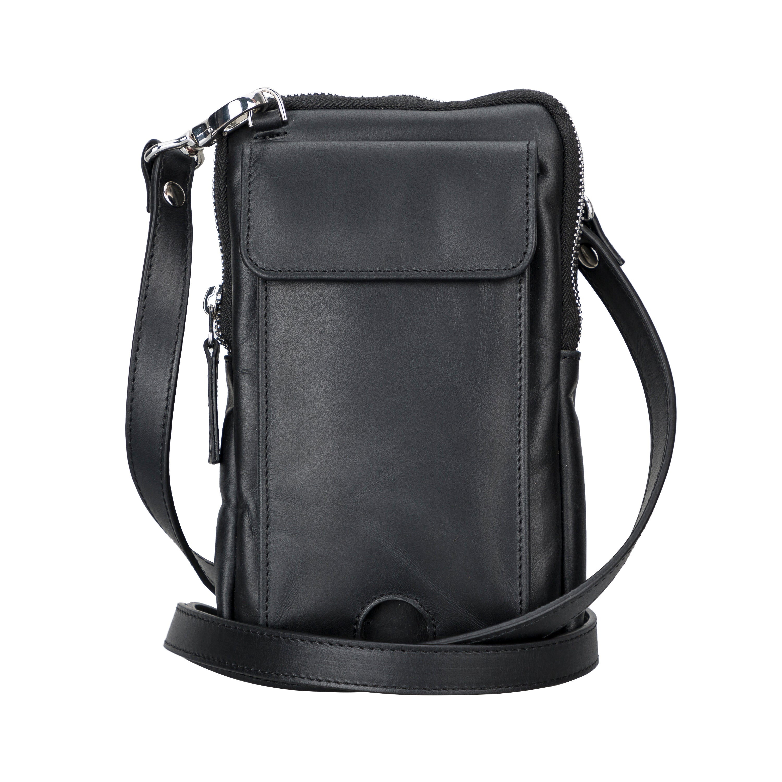 Leather Crossbody Bag - Smart Travel Phone & Wallet Organizer