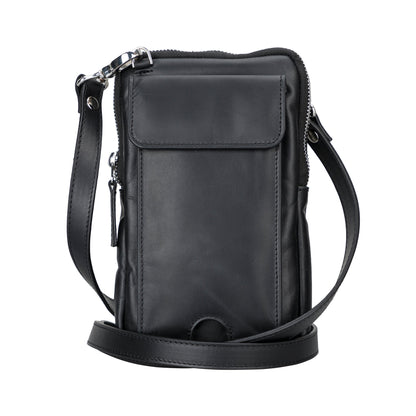 Leather Crossbody Bag - Smart Travel Phone & Wallet Organizer
