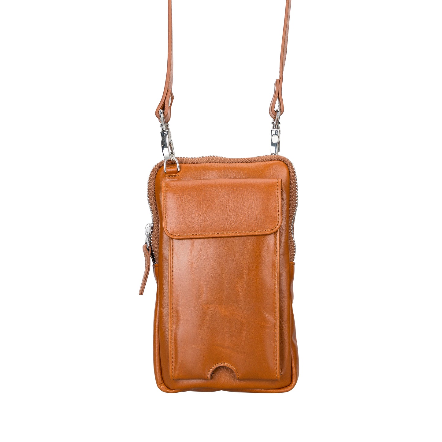 Leather Crossbody Bag - Smart Travel Phone & Wallet Organizer