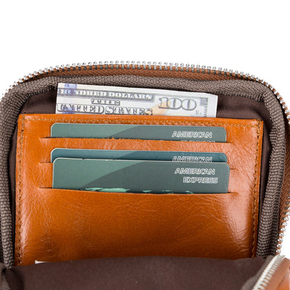 Leather Crossbody Bag - Smart Travel Phone & Wallet Organizer