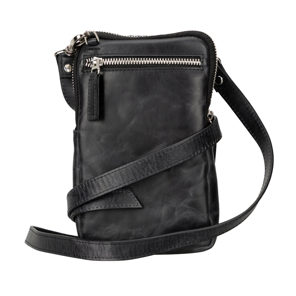 Leather Crossbody Bag - Smart Travel Phone & Wallet Organizer