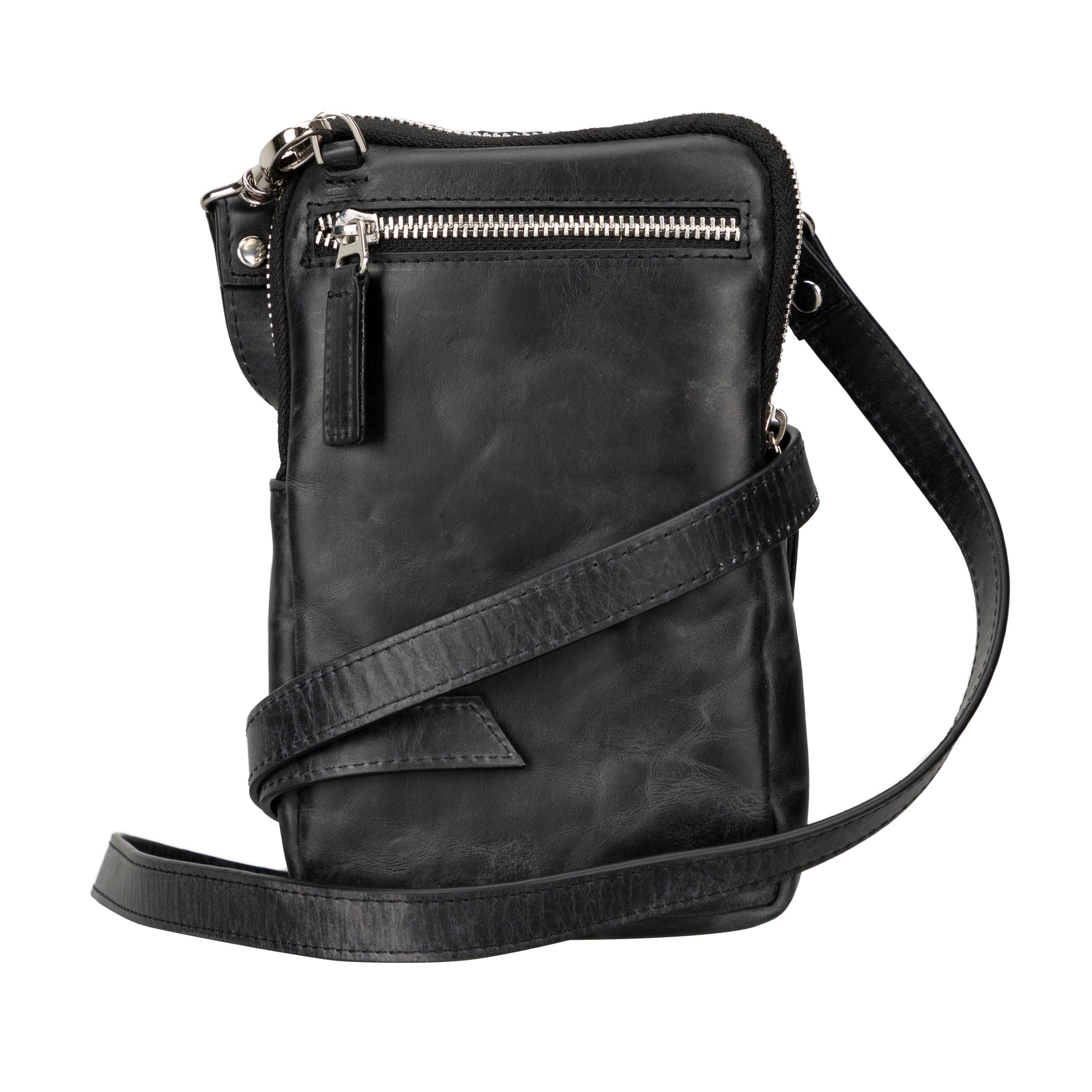 Leather Crossbody Bag - Smart Travel Phone & Wallet Organizer
