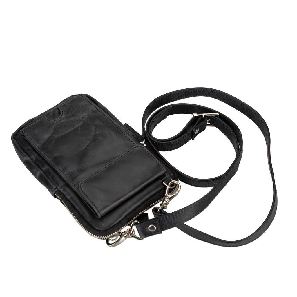 Leather Crossbody Bag - Smart Travel Phone & Wallet Organizer