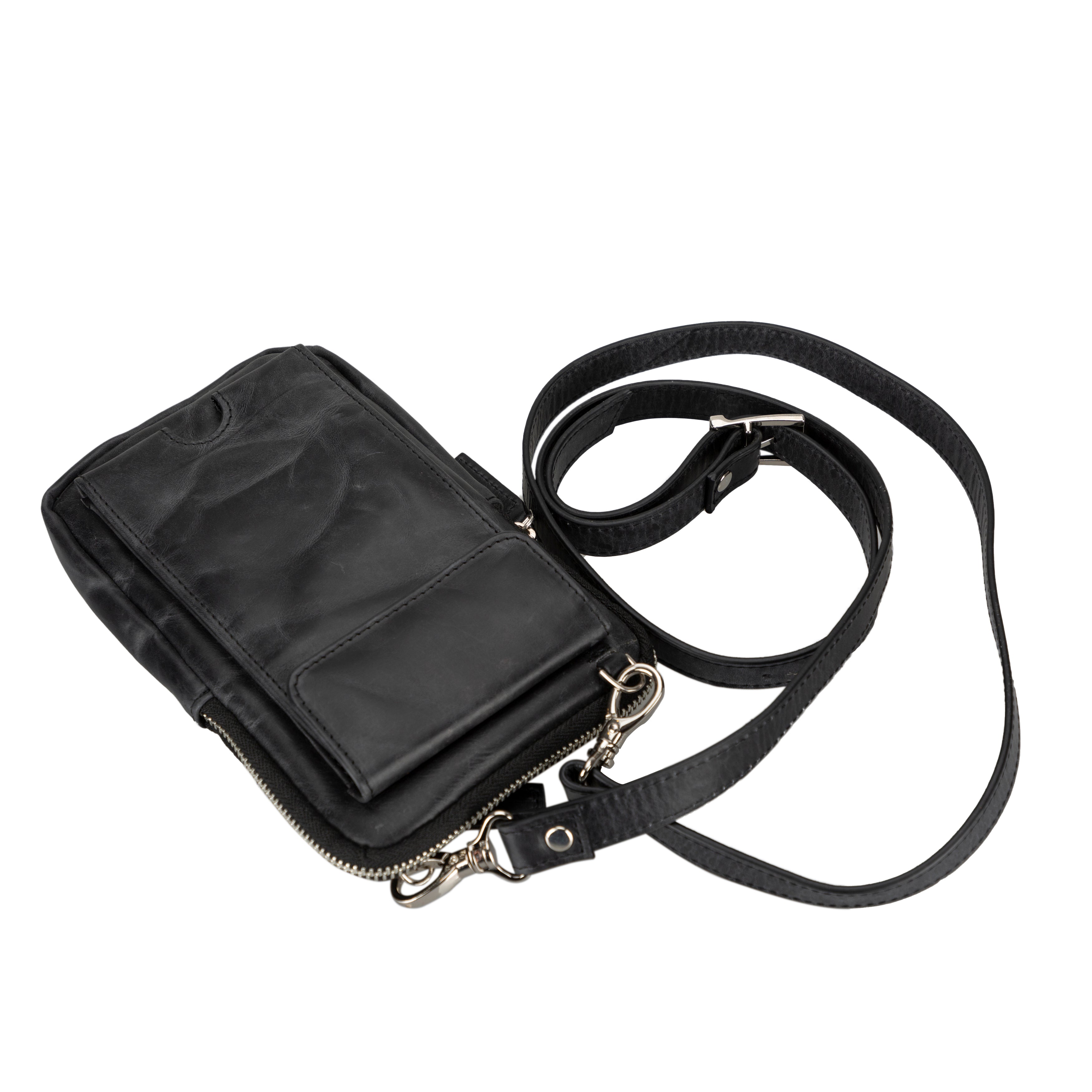 Leather Crossbody Bag - Smart Travel Phone & Wallet Organizer