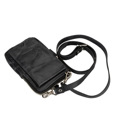 Leather Crossbody Bag - Smart Travel Phone & Wallet Organizer