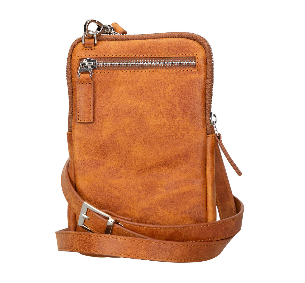 Leather Crossbody Bag - Smart Travel Phone & Wallet Organizer