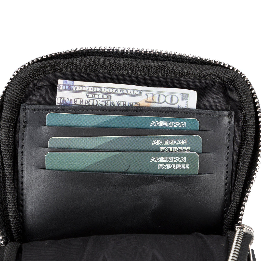 Leather Crossbody Bag - Smart Travel Phone & Wallet Organizer